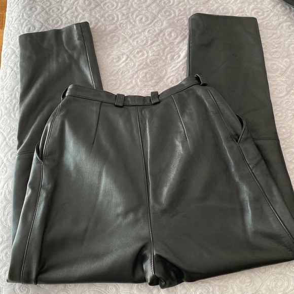 High-rise Genuine Leather Vintage Pants Size 2 - Picture 6 of 8